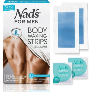 image:imageNads For Men Body Wax Strips At Home Waxing Kit for Coarse Hair 20 Ct20 Count Pack of 6